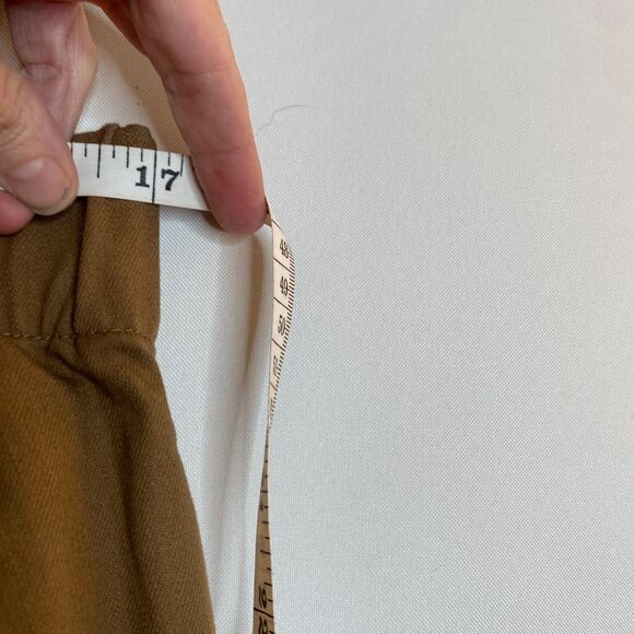 Soft Surroundings Tan Pull On Pants Metal Snap Ankle Detail Womens Medium - Picture 9 of 11